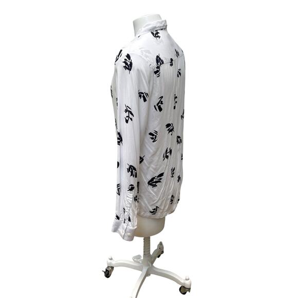 YoungLA Shirt Sz L White Black Button Up Casual Scarface Viscose Abstract - Picture 3 of 10